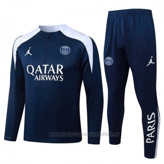 Chandal de Sudadera del Paris Saint-Germain 2025-2026 Azul Blanco
