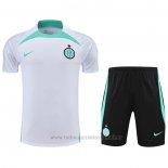 Chandal del Inter Milan Manga Corta 2022-2023 Blanco - Pantalon Corto