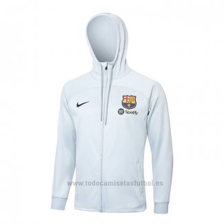 Chaqueta con Capucha del Barcelona 2023-2024 Blanco