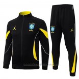 Chandal de Chaqueta del Brasil Nino 2026-2027 Negro Amarillo