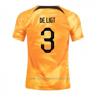 Camiseta Paises Bajos Jugador De Ligt 1ª 2022