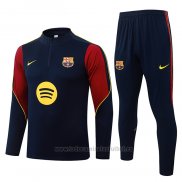 Chandal de Sudadera del Barcelona Nino 2026-2027 Azul Rojo