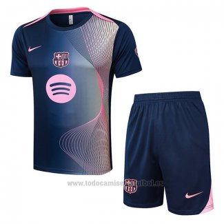 Chandal del Barcelona Manga Corta 2025-2026 Azul Rosa - Pantalon Corto