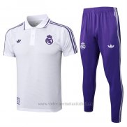 Conjunto Polo del Real Madrid 2025-2026 Blanco Purpura