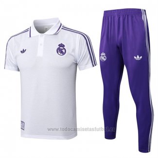 Conjunto Polo del Real Madrid 2025-2026 Blanco Purpura