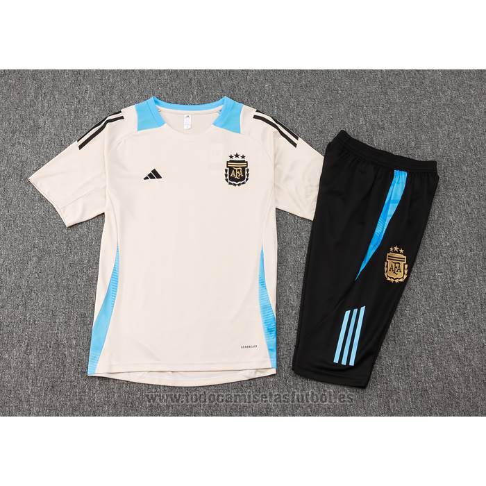 Chandal del Argentina Manga Corta 2024-2025 Amarillo - Pantalon Corto