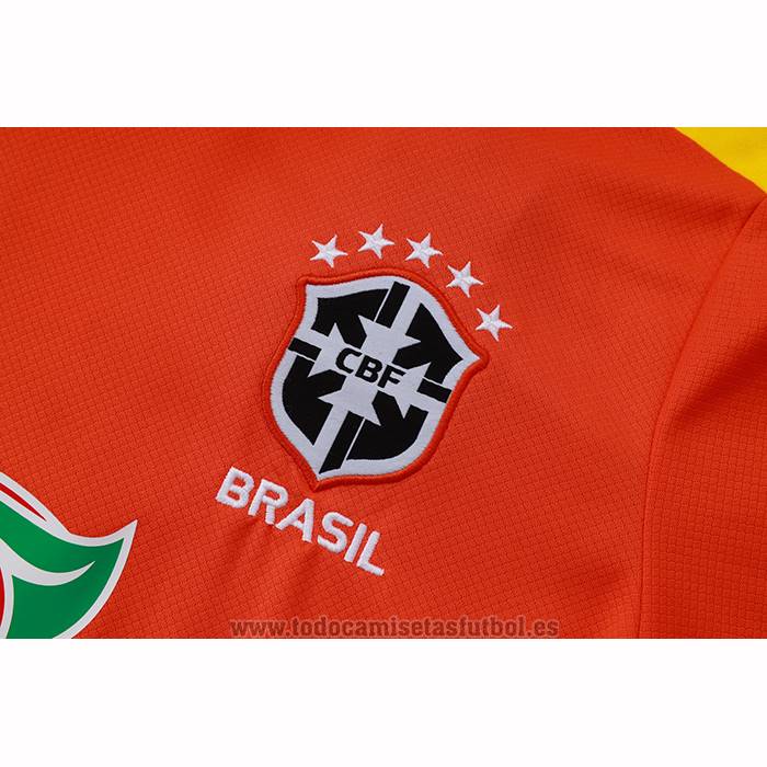 Chandal del Brasil Manga Corta 2025-2026 Naranja - Pantalon Corto