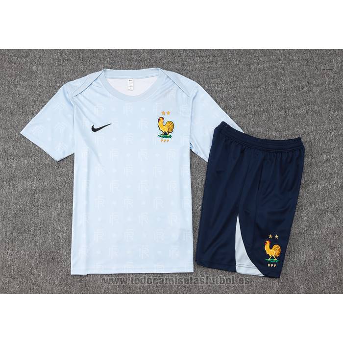 Chandal del Francia Manga Corta 2024-2025 Azul Claro - Pantalon Corto