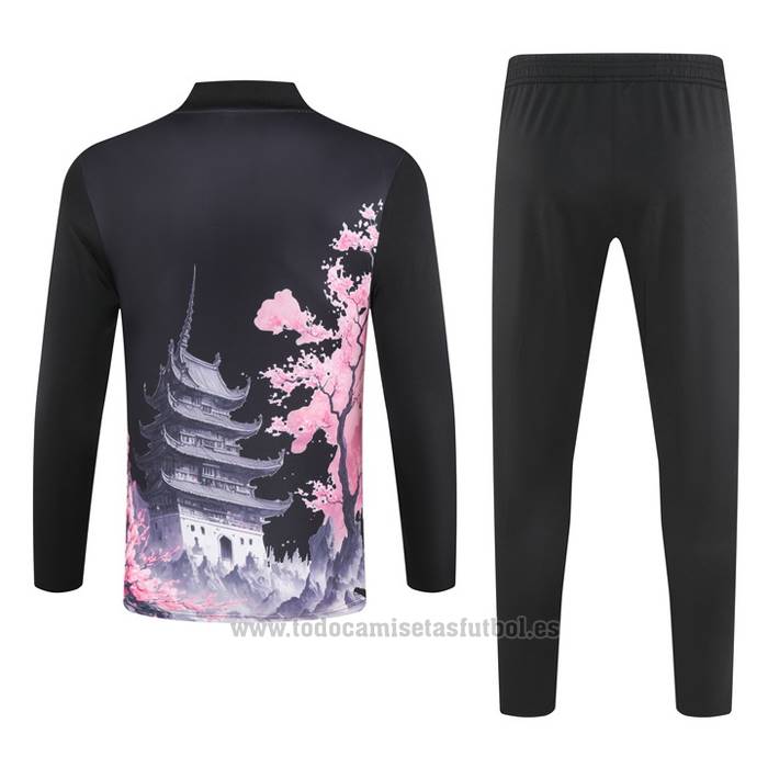 Chandal de Sudadera del Japon Dragon Nino 2024-2025 Negro y Rosa